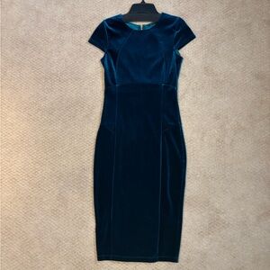 Felicity & Coco Deep Blue Velvet Midi Dress